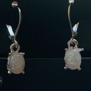 New! White Fire Opal Earrings